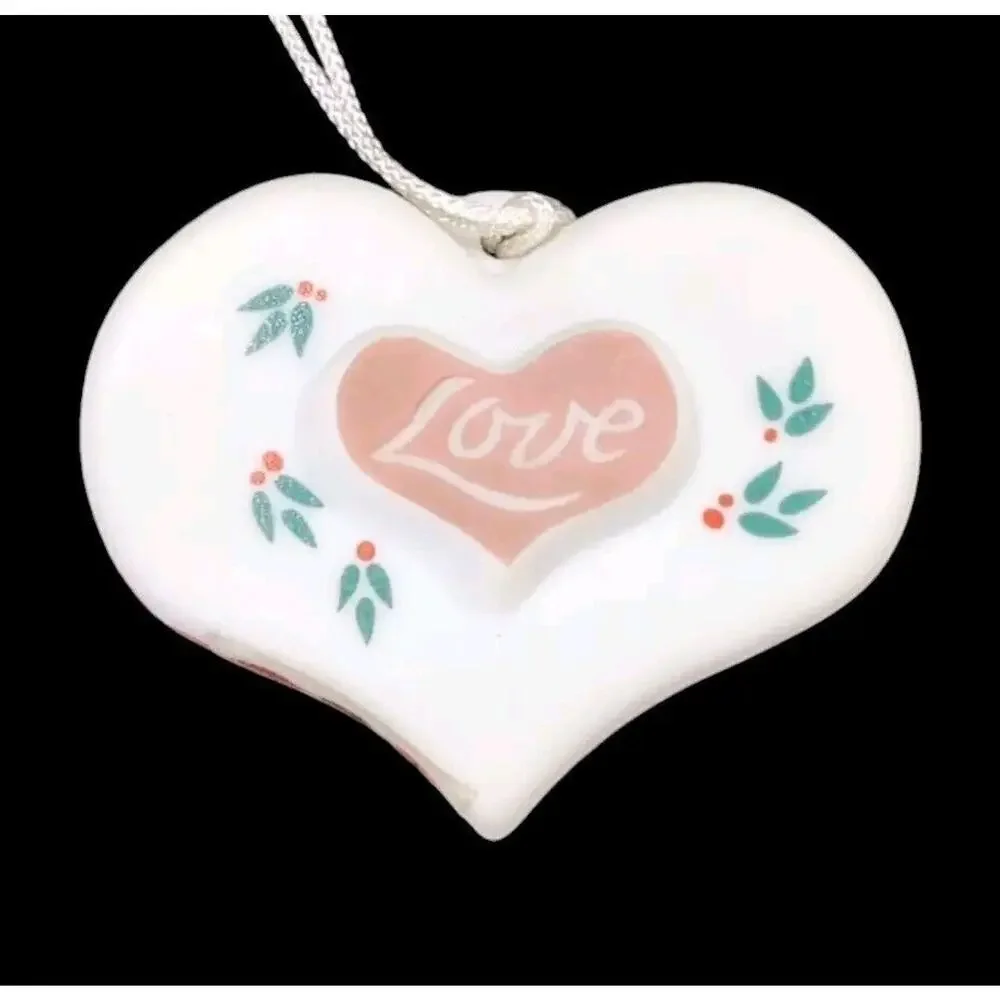 VTG Christmas Ornaments Lot of 6 Bird Dove Heart Rabbits Snow‎ Woman 1976 - 1999